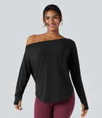 Halara  AirFlow™ Off-Shoulder Long Sleeve Active Top