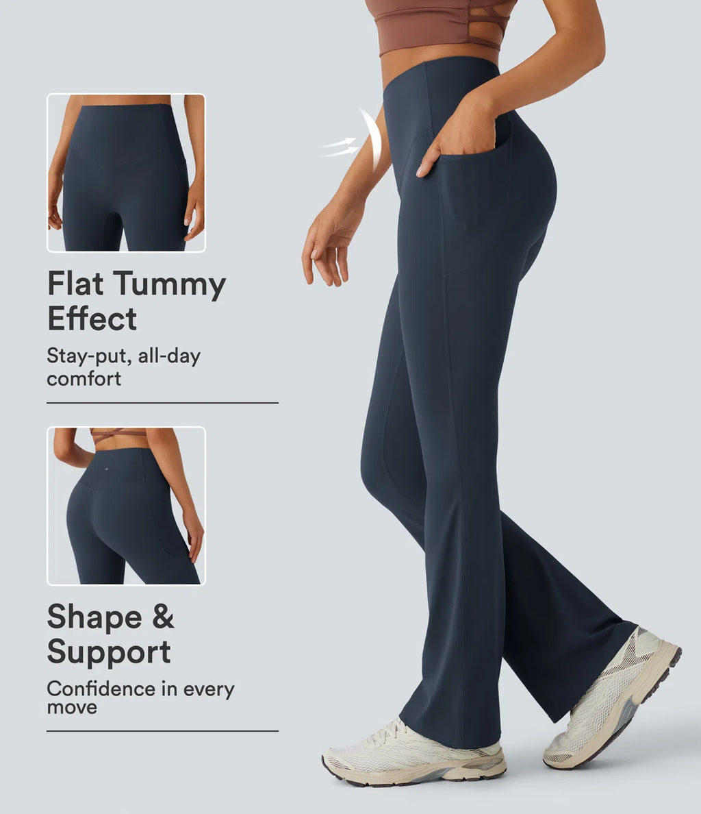 UltraSculpt™ High-Waisted Tummy Control Bootcut Leggings with Pockets