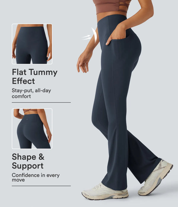 UltraSculpt™ High-Waisted Tummy Control Bootcut Leggings with Pockets