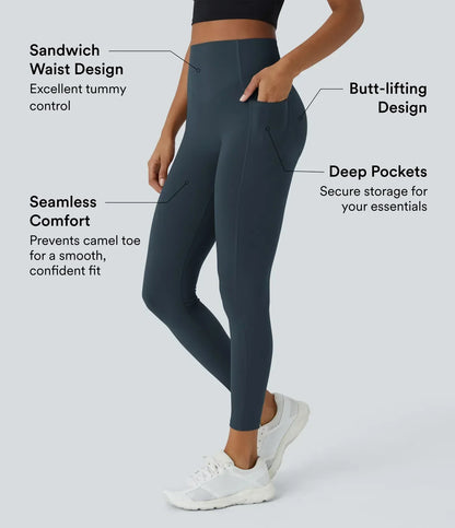 Halara UltraSculpt™ SoCinched High-Waist Tummy Control Butt-Lifting Leggings with Pockets