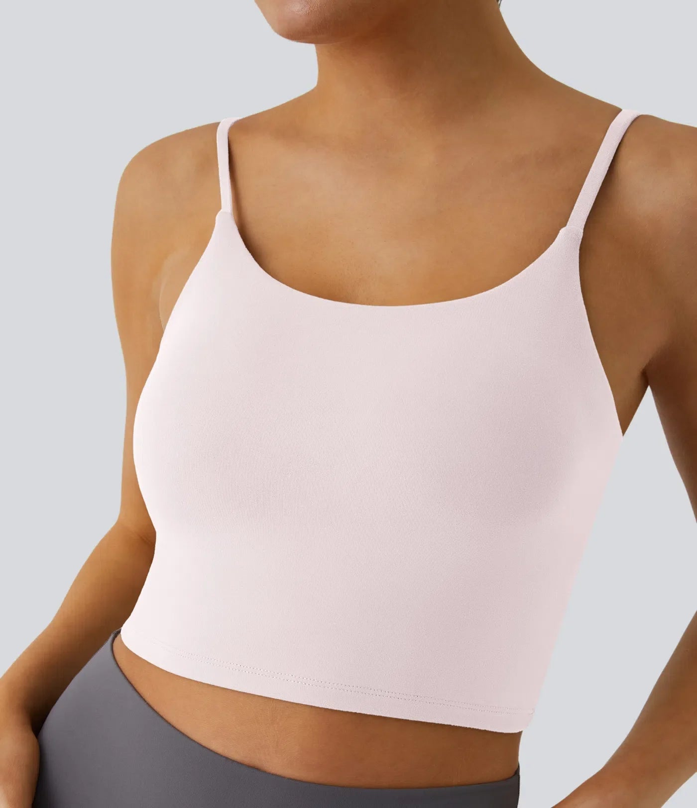 Basic Padded Workout Cropped Low Support Tank Top A-C Cups