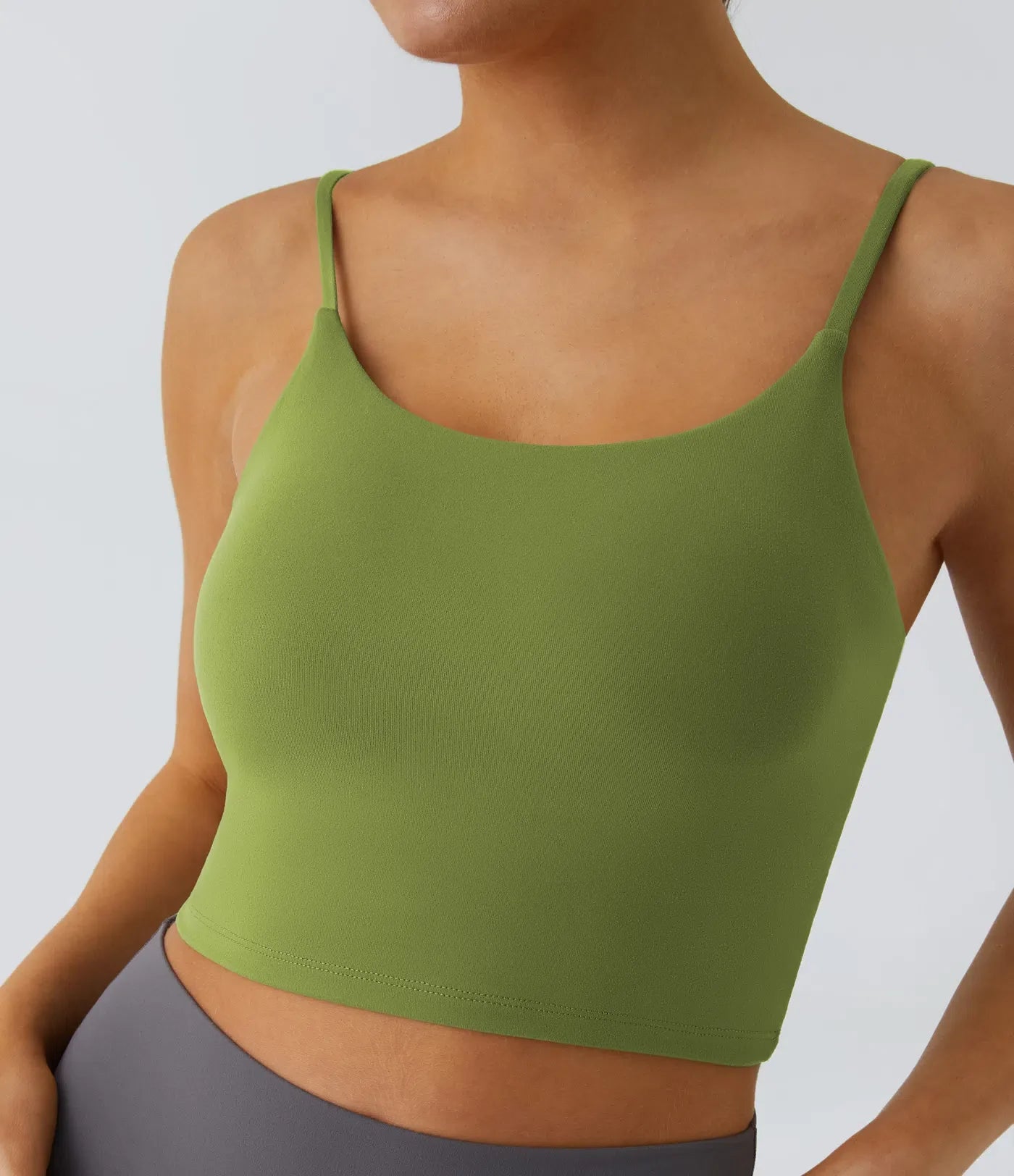 Basic Padded Workout Cropped Low Support Tank Top A-C Cups