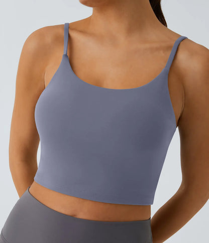 Basic Padded Workout Cropped Low Support Tank Top A-C Cups