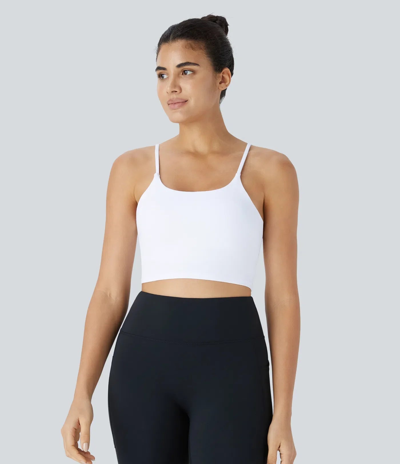 Basic Padded Workout Cropped Low Support Tank Top A-C Cups