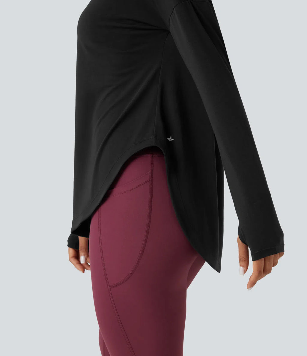 Halara  AirFlow™ Off-Shoulder Long Sleeve Active Top