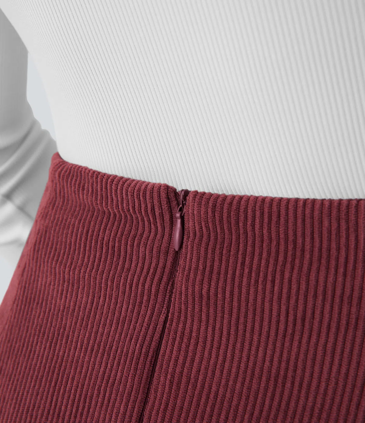 High-Waisted 2-in-1 A-Line Mini Corduroy Skirt with Shorts