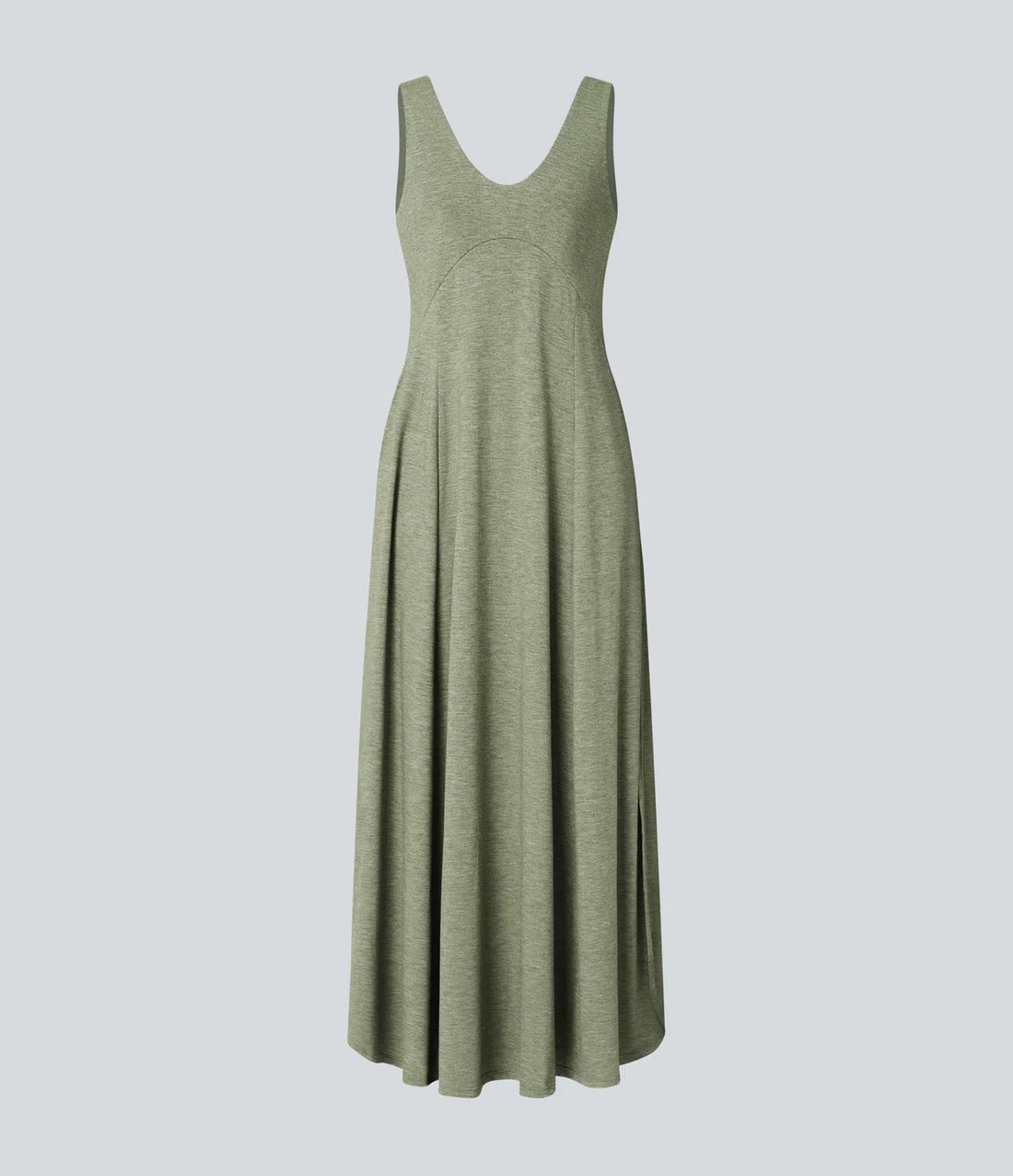 U Neck Backless Split Flowy Maxi Casual Tank Dress