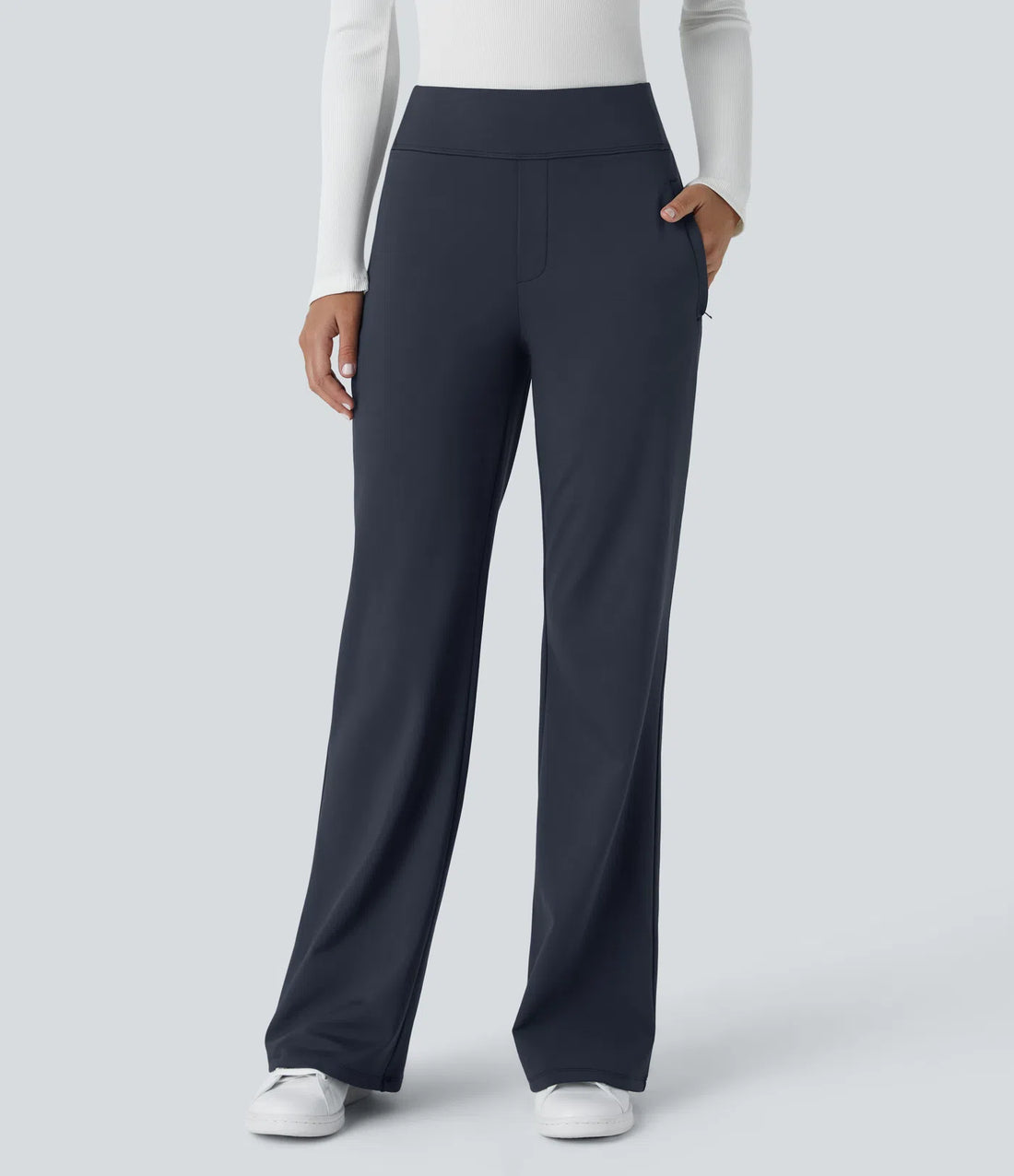 Halara Flex™ DayStretch Mid Rise Side Zipper Pocket Work Flare Pants