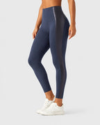 High Waisted Stretchy PU Tummy Control Yoga Leggings with Pocket